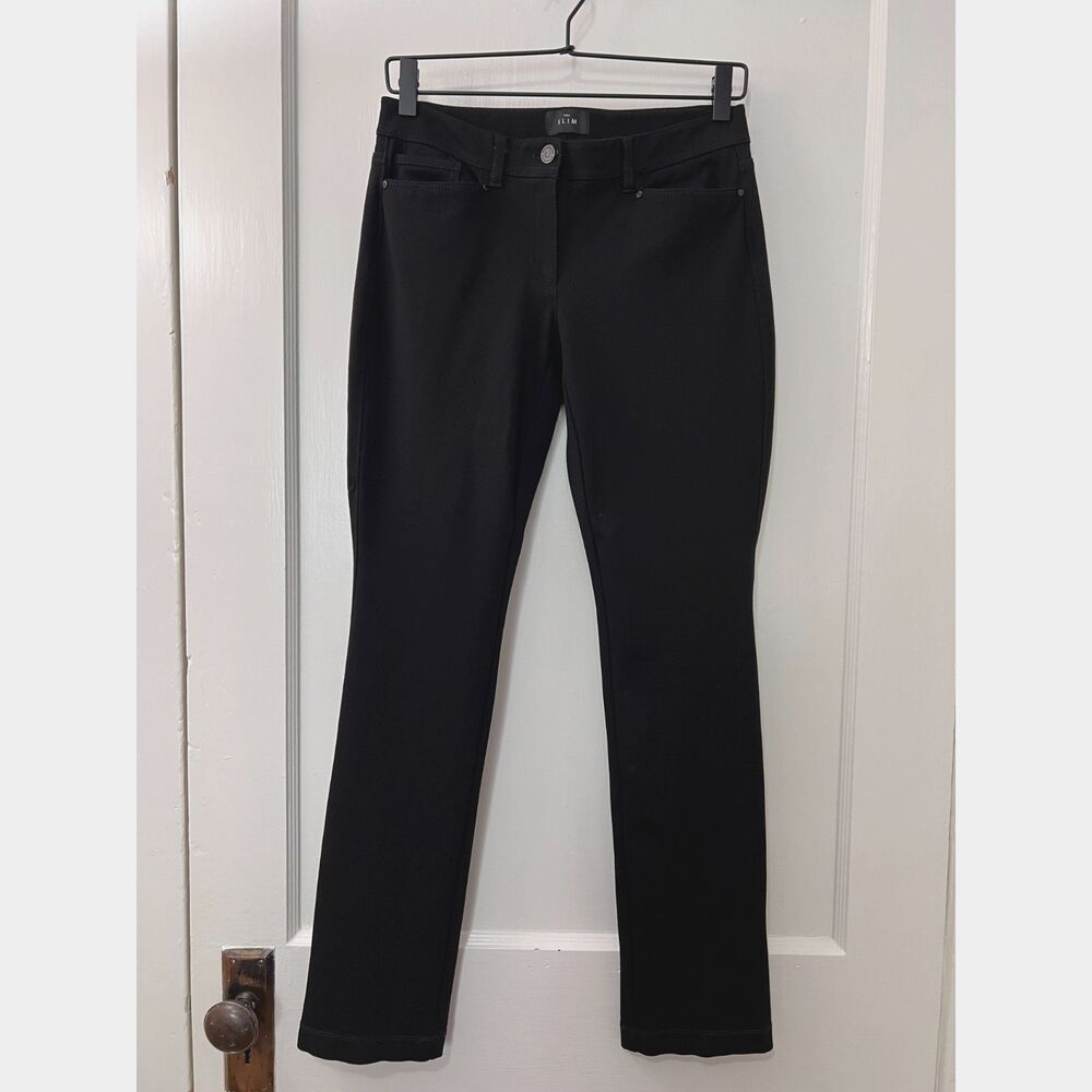 White House Black Market The Slim Black Pants Rayon Nylon Stretch Women's Size 2